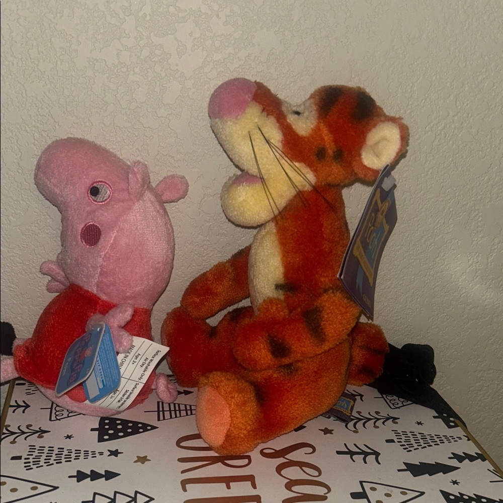 Tiger plush “100 ACRE COLLECTION “and Pepper Pig plush toys Easter basket NWT